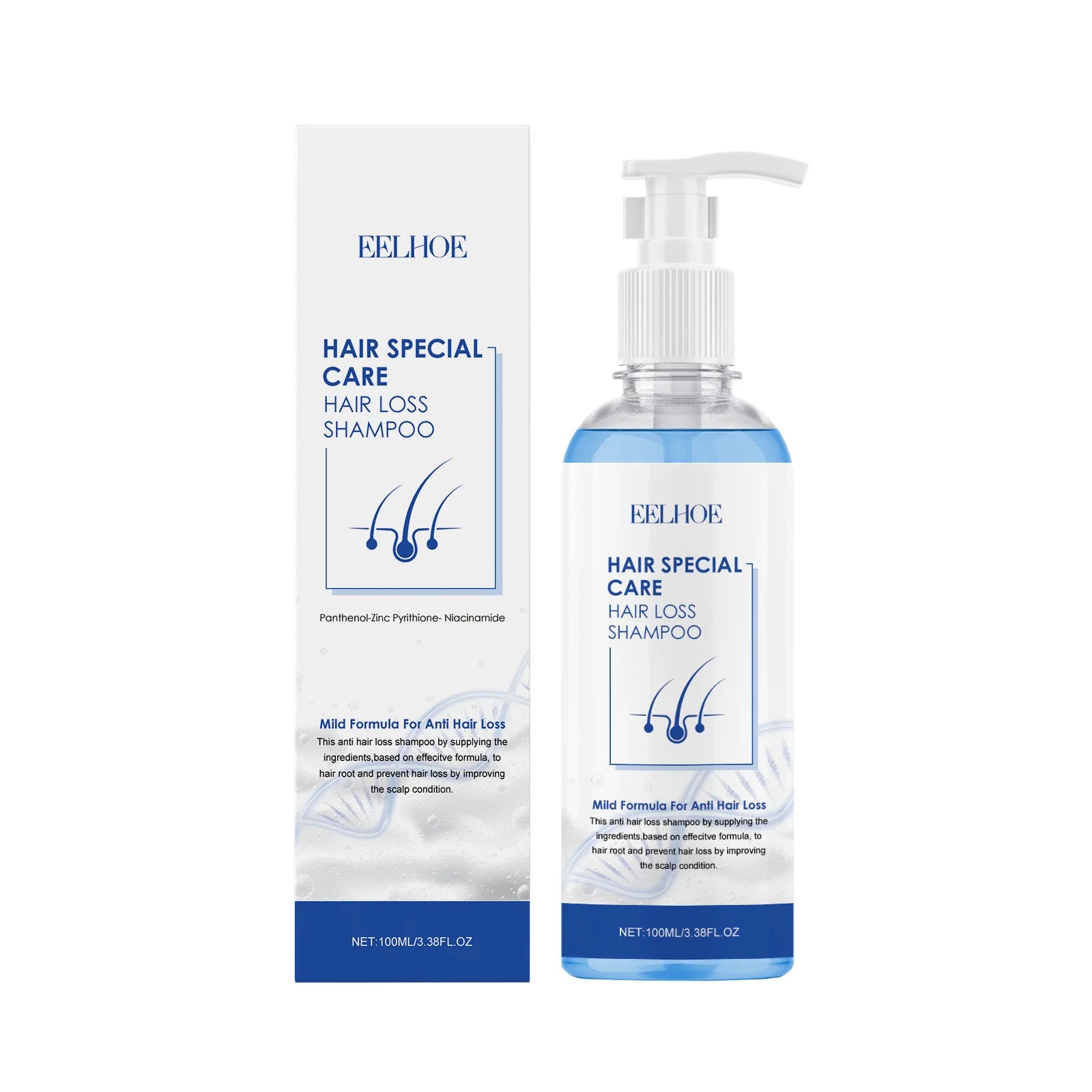 EELHOE Hyaluronic Acid Complete Hair Care Kit Anti Breakage Smoothing Soft Hair Deep Conditioning Castor Oil Hair Growth Serum