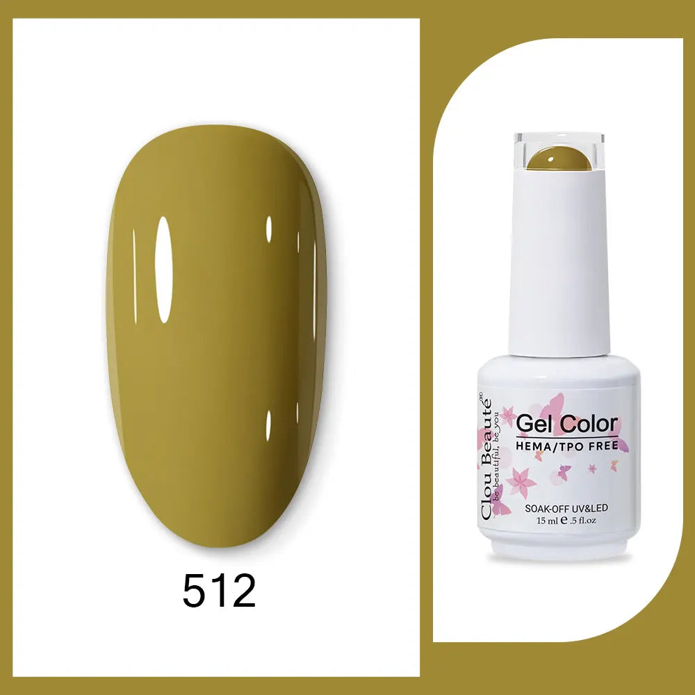 Clou Beaute 15ml Red Black White Green Neon Gel Nail Polish Base Top Coat Velvet Top 400 Colors Semi Permanent Gel Nail Varnish