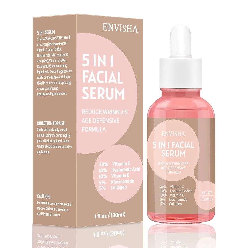 ENVISHA 4 In 1 Face Serum Hyaluronic Acid Niacinamide Vitamin Anti-Aging Anti-wrinkle Deep Moisturizing Firming Skin Care