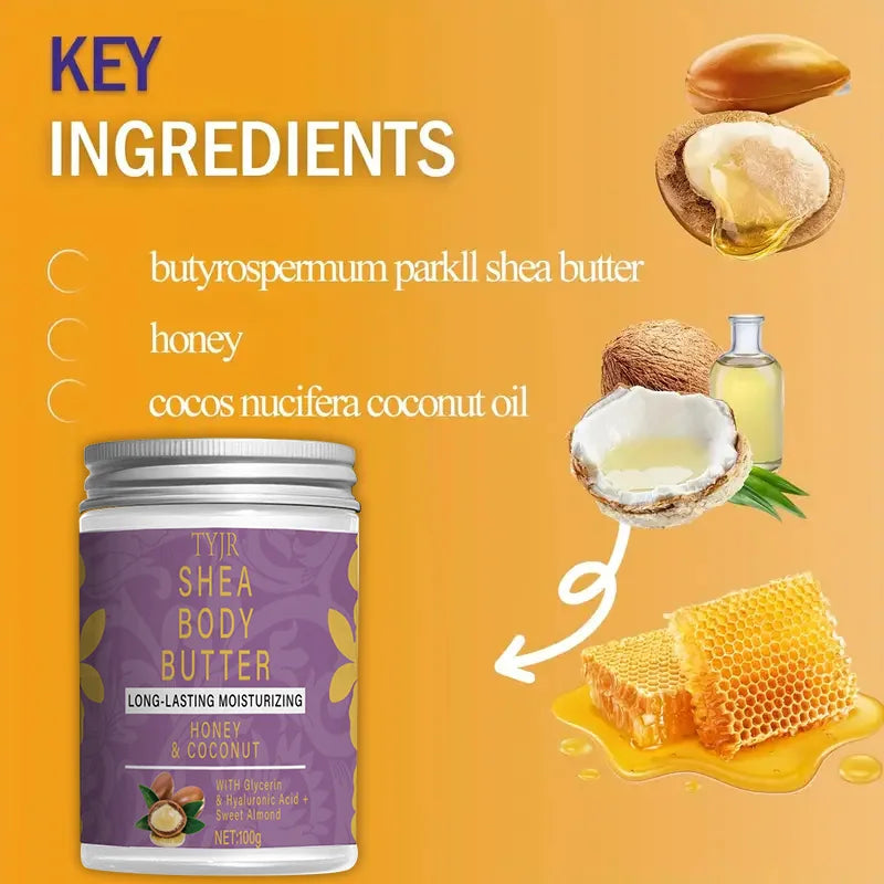Shea Body Butter Oil 100g Organic Unrefined, Moisturizing Nourishing Softening Body Oil Skin Streaming Products