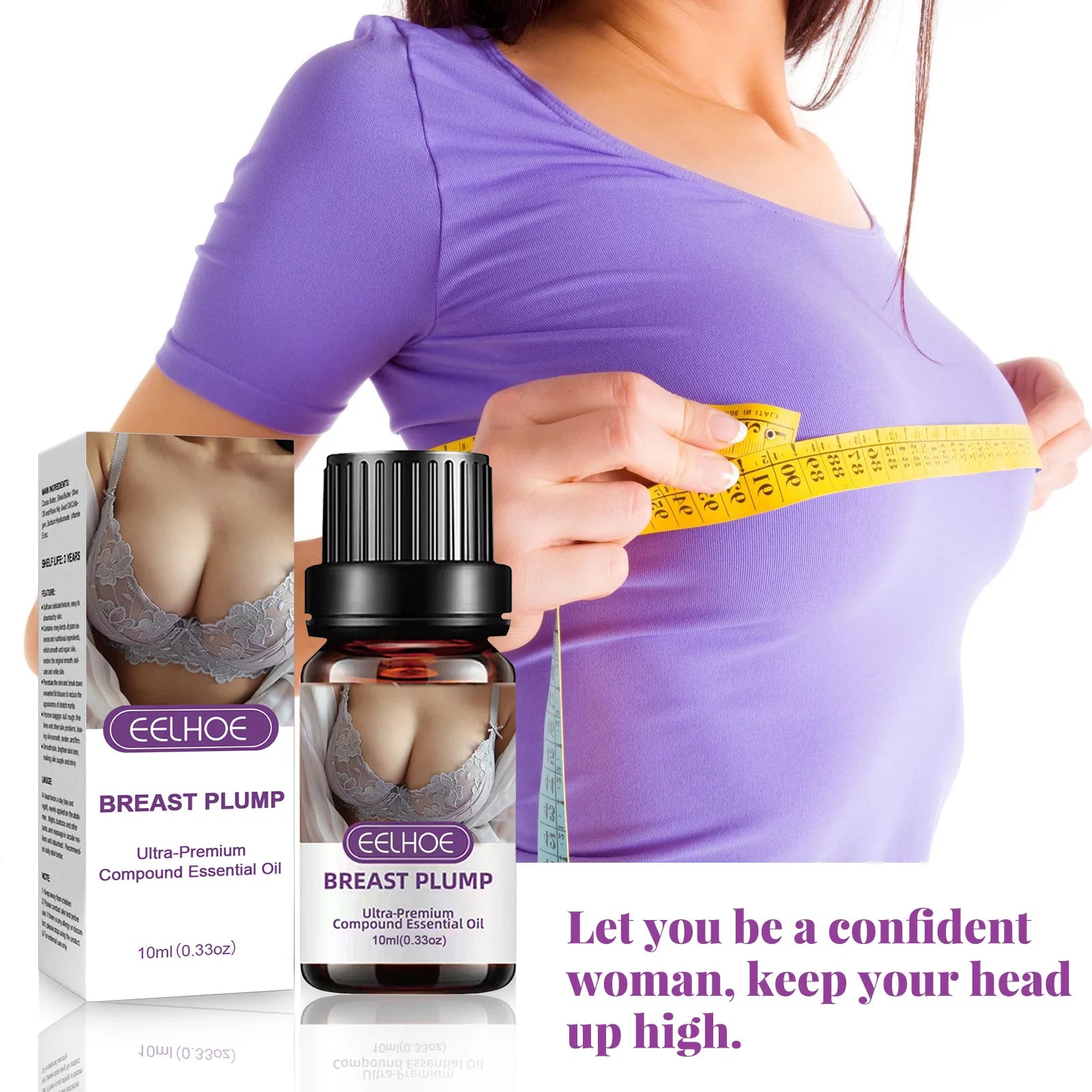 EELHOE Breast Enlargement Oil Breast Growth Hormone Strengthen Skin Elasticity Moisturizing Skin Care Body Firming Massage Oil