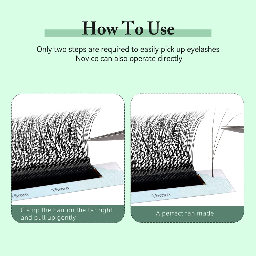 Yelix 3D Lashes Smaller Spacing 3D W Shape Eyelash Extension Premade Volume Fan Lashes Natural Soft Narrow 3D W Lashes