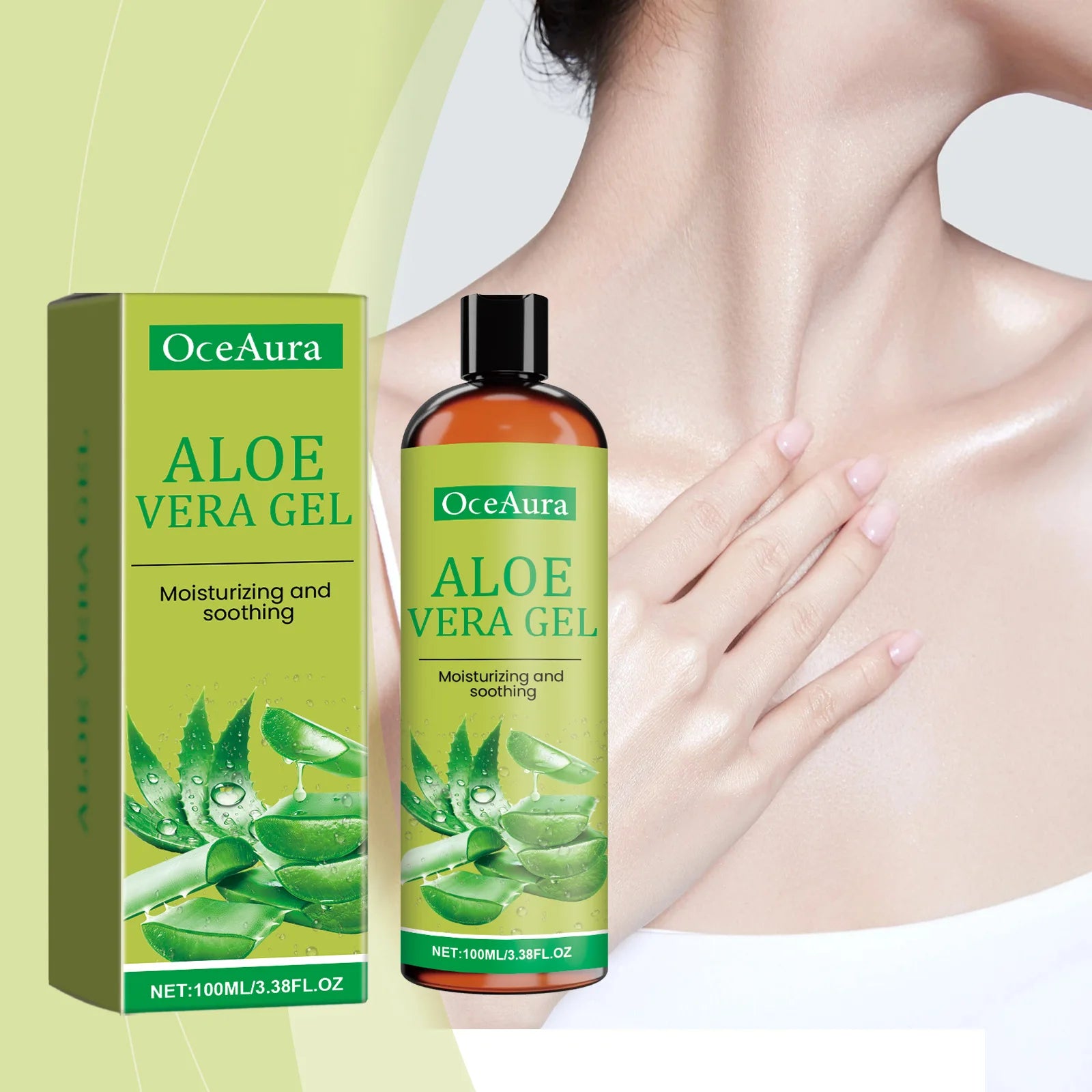 Aloe Vera Gel Nourish Moisturize Smooth Soften Soothe Face Prevent Acne Pimple Redness Cracked Rough Moisturizing Aloe Vera Gel