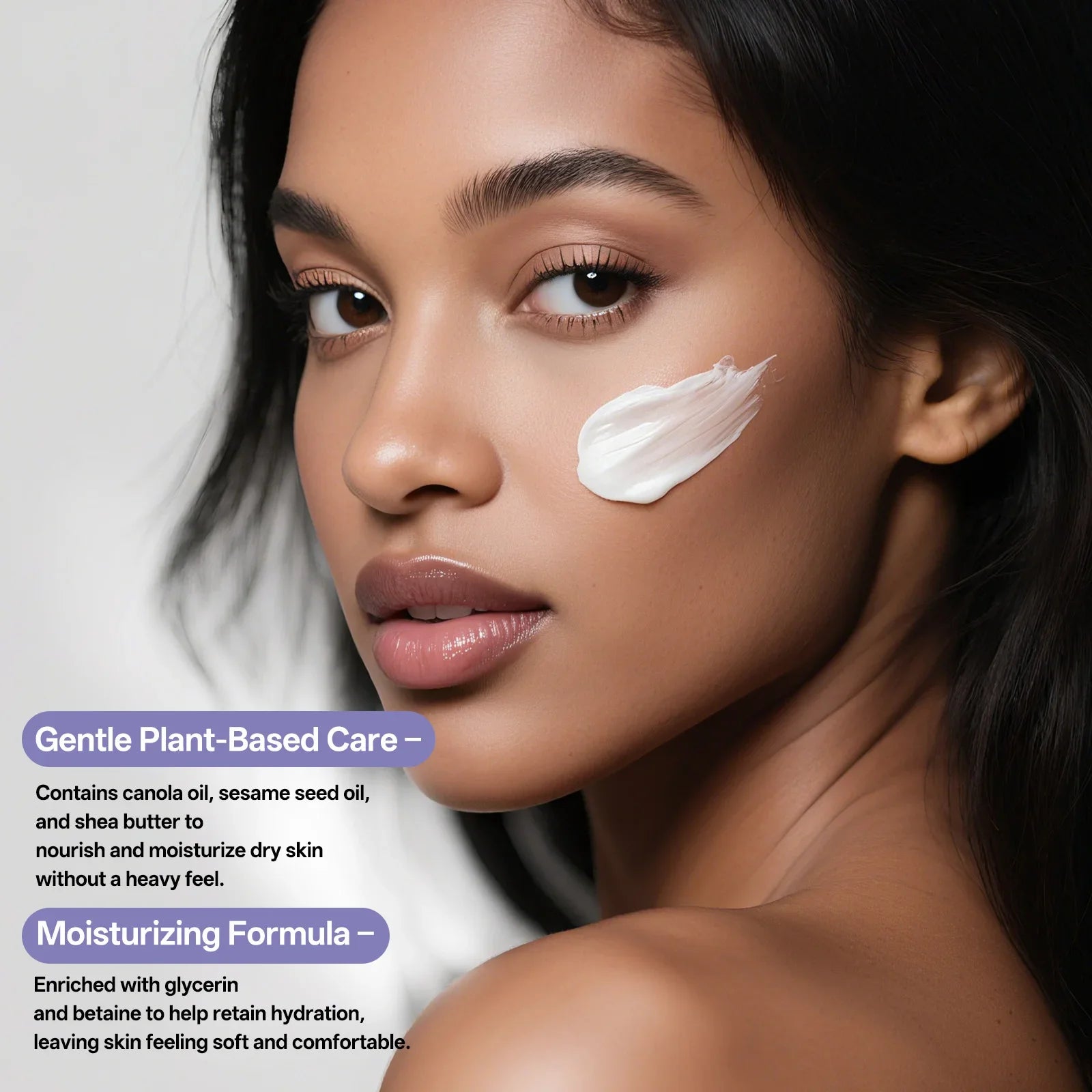 Hydrating Milk Moisturizer 50ml Deep Moisture Cream Shea Butter & Glycerin Repair Barrier Fade Fine Line Non-Greasy for All Skin