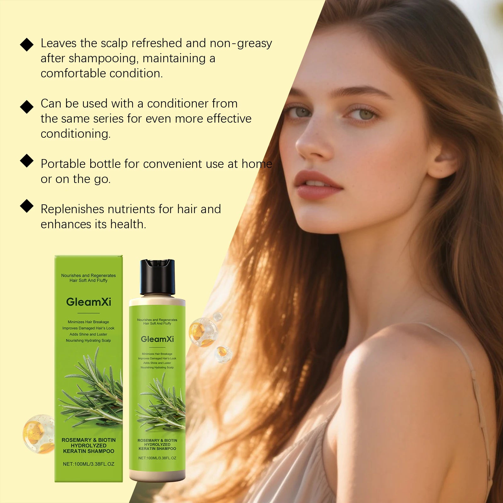 Rosemary Hair Care Shampoo with Biotin Moisturizing Scalp Treatment Volumizing Oil Control Daily Use Natural Hair Care