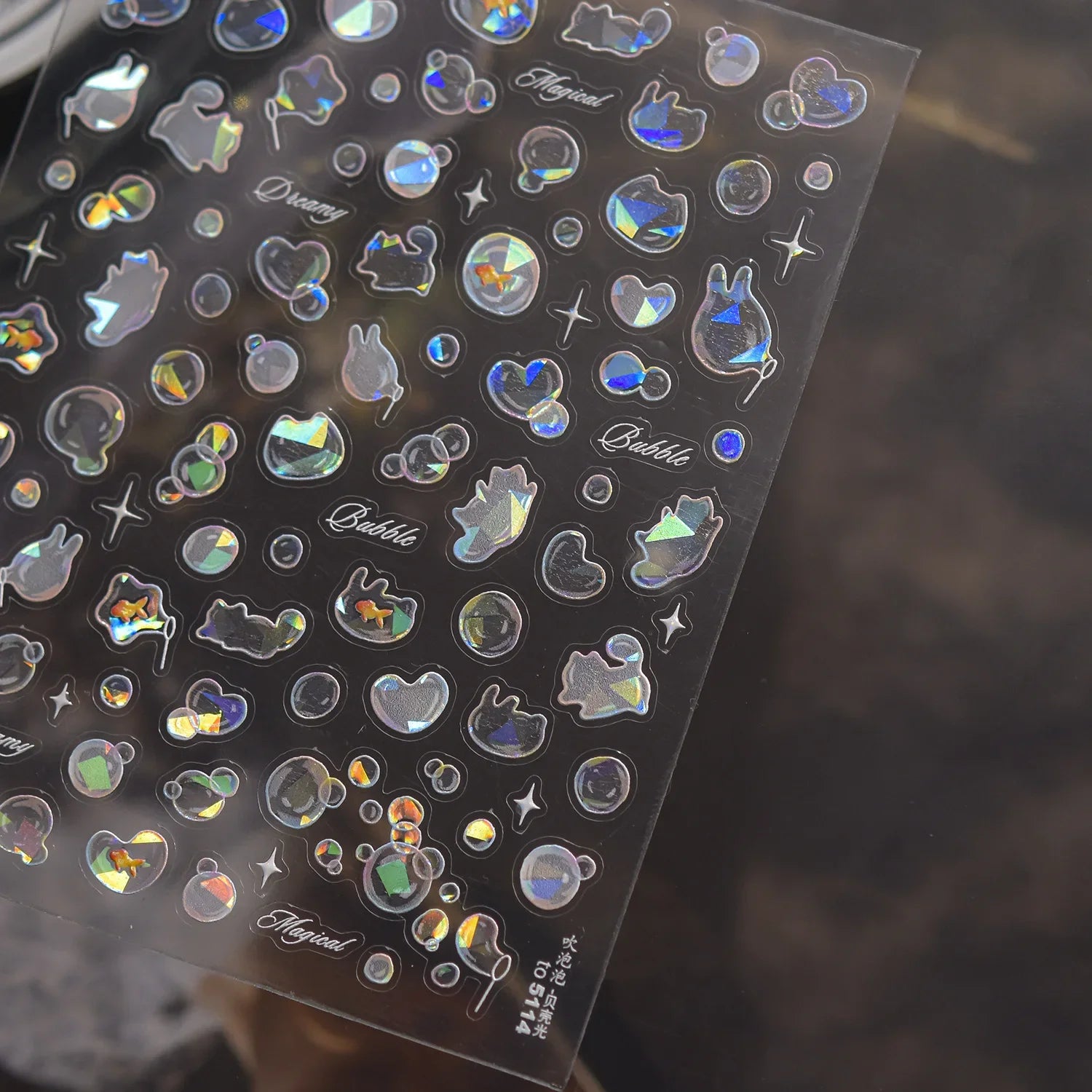 5D Metal Fish Nail Art Stickers Tiny Ocean Shoal of Fish Foil Waves Summer Beach Self Adhesive Decoration Manicure Decal DIY