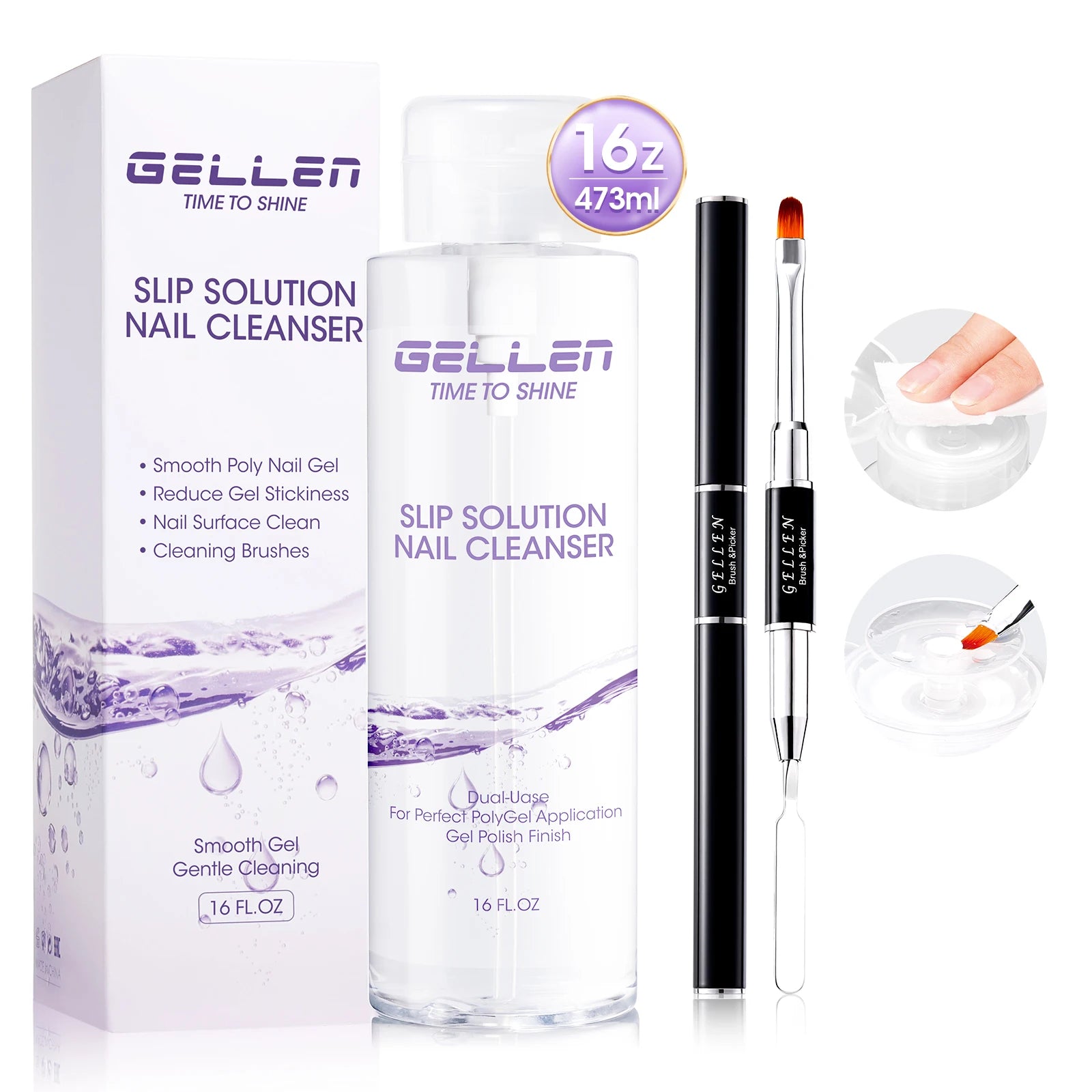 GELLEN Nail Glue Remover 40ml Gentle Formula UV Gel Removal Fake Tips Non Acetone Odorless Easy Debonder False Nails Glue Off
