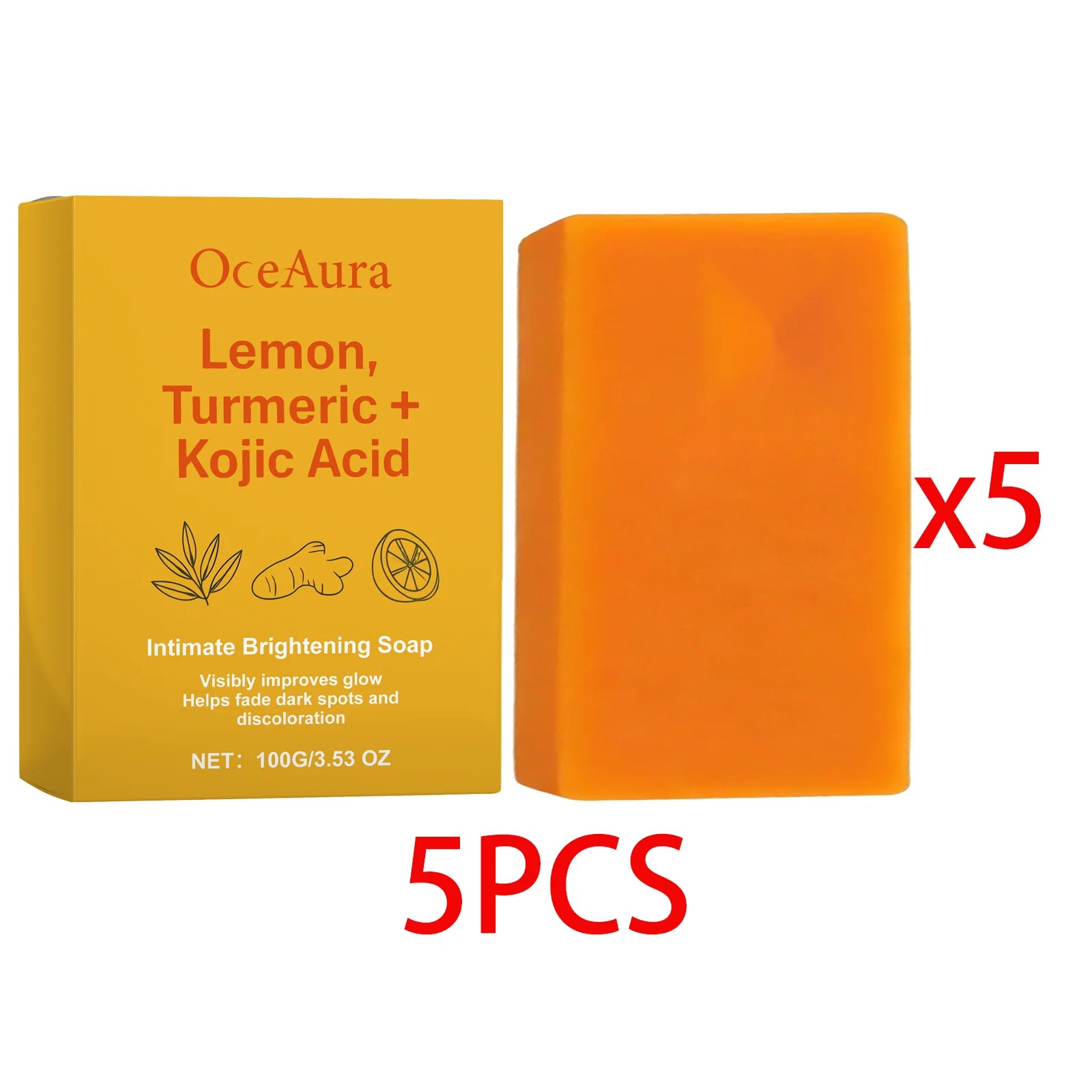 Lemon Turmeric Kojic Acid Soap Massage Handmade Soap For Bath For Deep Cleansing Exfoliation Body Moisturizing Smooth Body Care