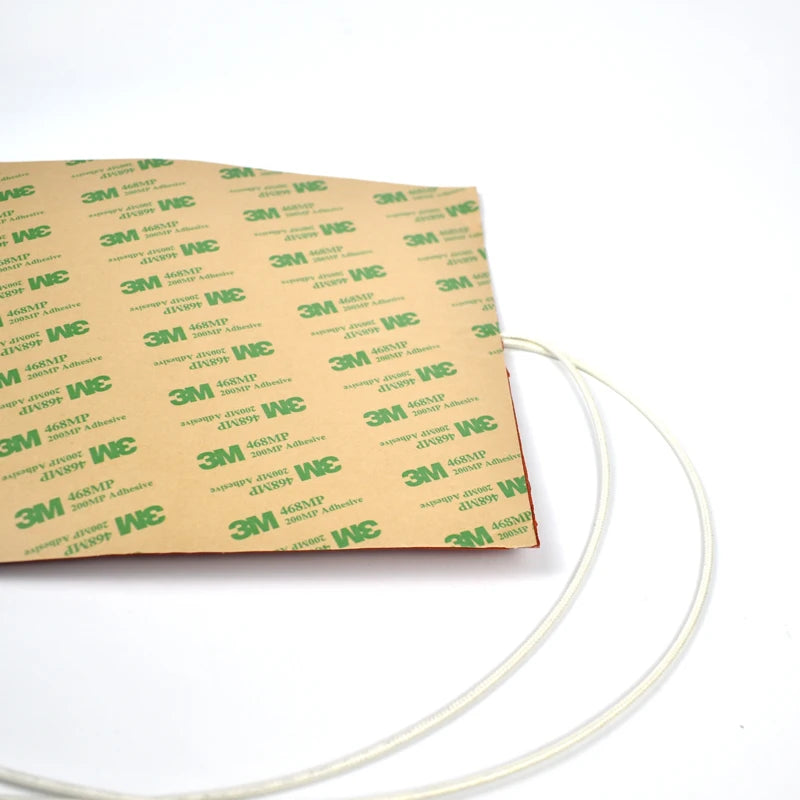 5V 12V 24V 36V 48V 110V 220V 380V Silicone Heating Pad Square Rubber Heat Mat Heated Bed Plate Flexible Waterproof 3D Printer