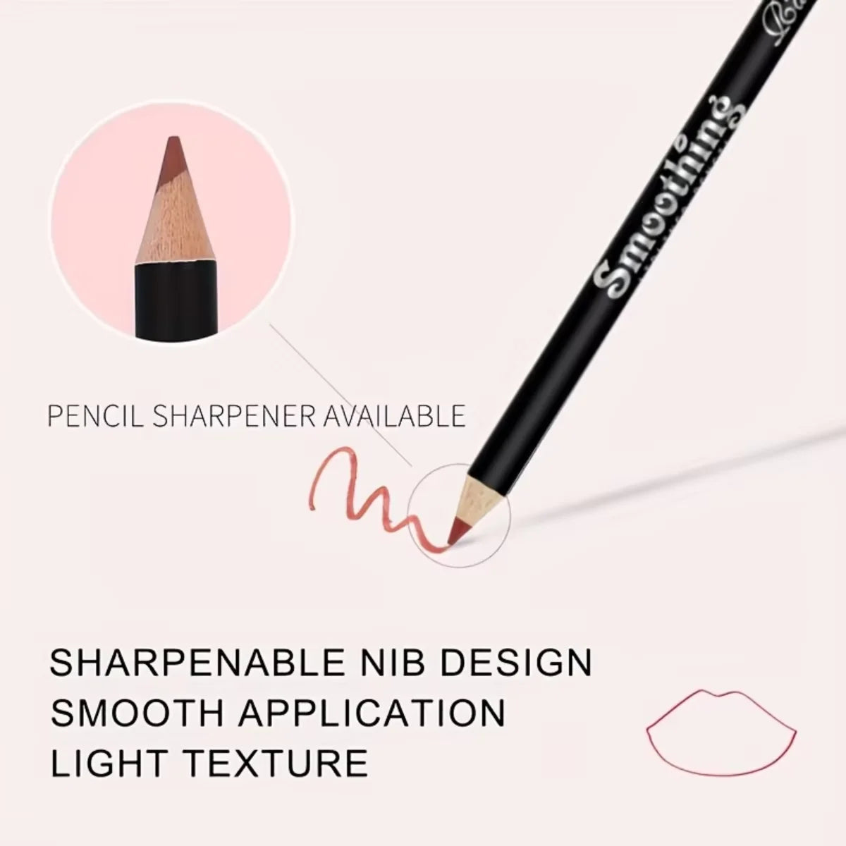 6-Color Waterproof Matte Lip Liner - Long-Lasting, Non-Transfer Formula, Matte Finish, 6 Versatile Shades