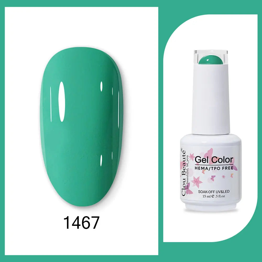 Clou Beaute 15ml Red Black White Green Neon Gel Nail Polish Base Top Coat Velvet Top 400 Colors Semi Permanent Gel Nail Varnish