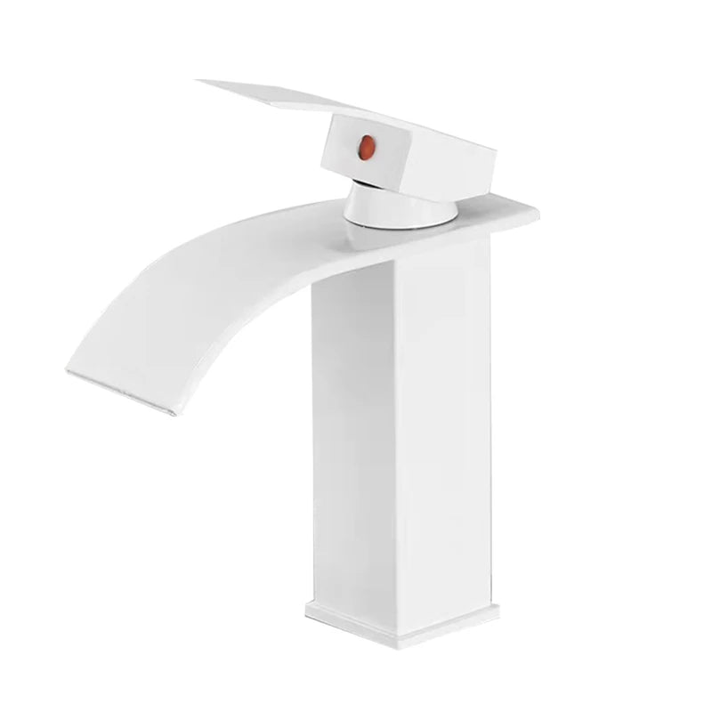 Black Waterfall Bathroom Faucet Basin Vanity Vessel Sinks Mixer Tap Cold And Hot Water Tap Single Hole Bath Sink Faucets Crane