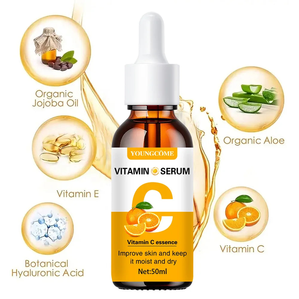 YOUNGCOME 2pcs Vitamin C and Retinol Fortified Serum Rich in VC Keep Skin Hydrated and Smooth Smooth Fine Lines and Wrinkles