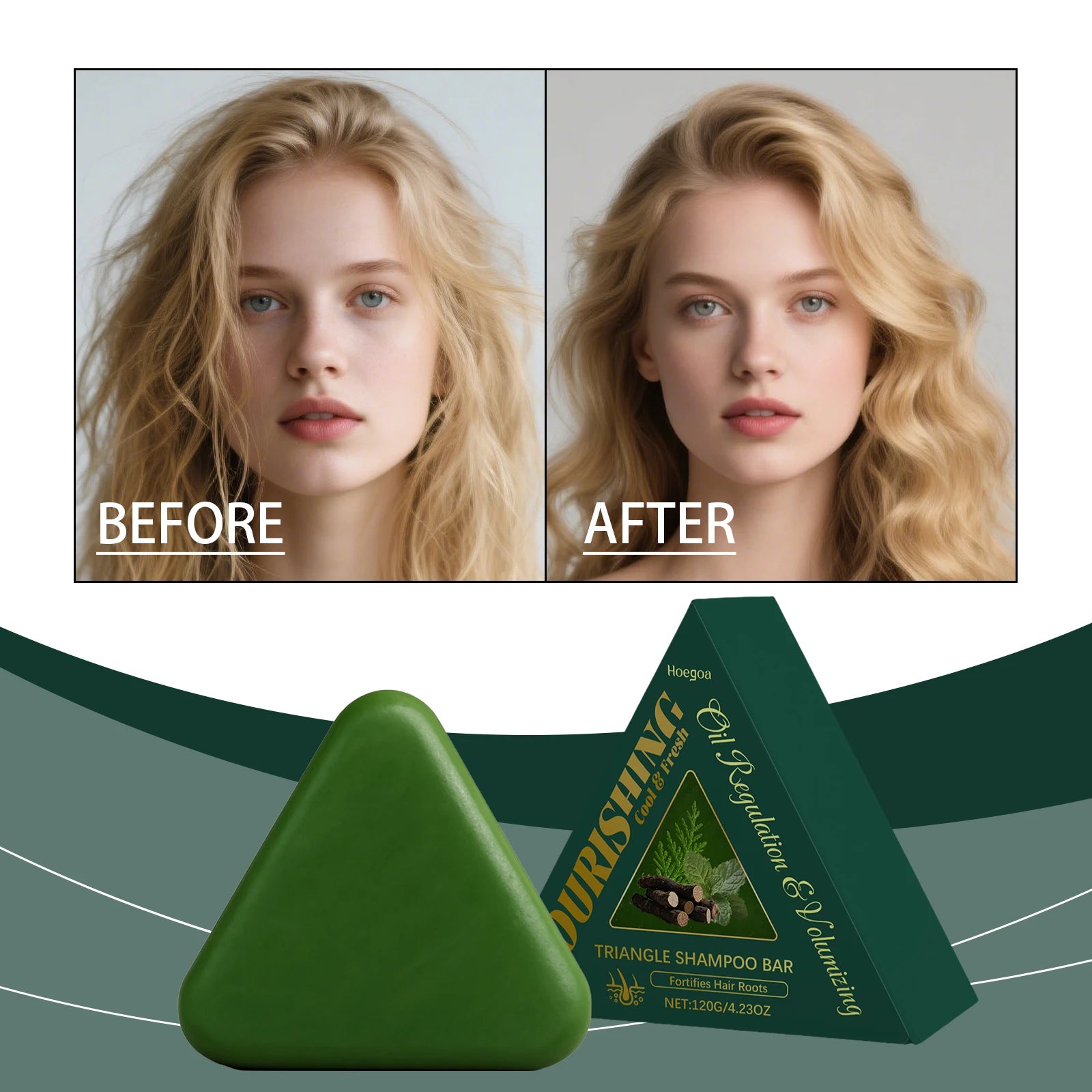 Herbal Usman Grass Shampoo Soap Cypress Leaf Polygonatum Herbal Plant Extract Refreshing Clean Oil Control Dandruff Itching 120g